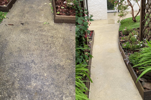 pressure washing pathways